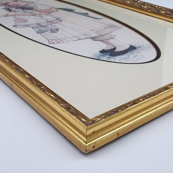 Vintage Wood Picture Photo Frame Ornate Detailed Gold Girl Print 13.5"x25.5" - Picture 16 of 16